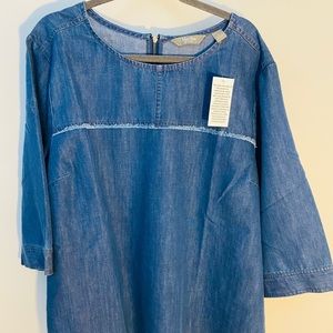 NWT Martha Stewart Denim Tunic Top